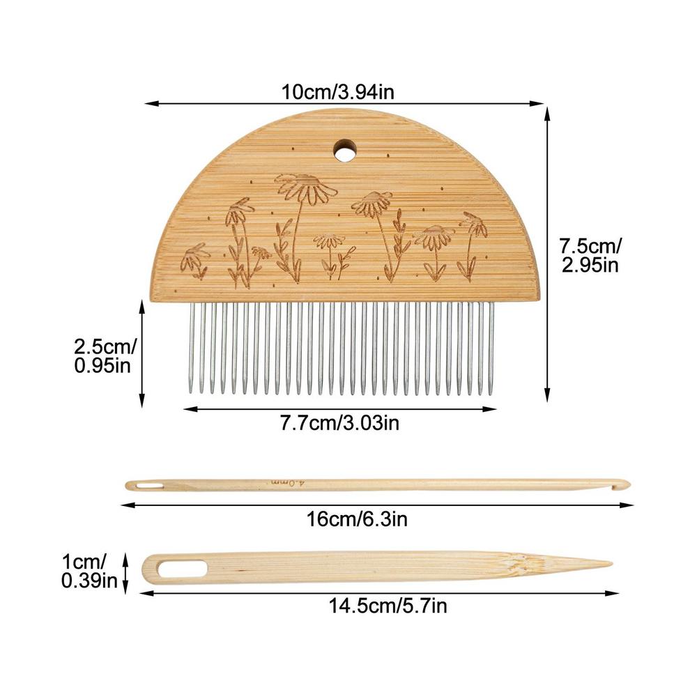Zestaw do tkania gobelinów, drewniane krosno tkackie wielofunkcyjne, duża rama, maszyna do tkania gobelinów z szydełkiem i grzebieniem do plecenia: Czerwony