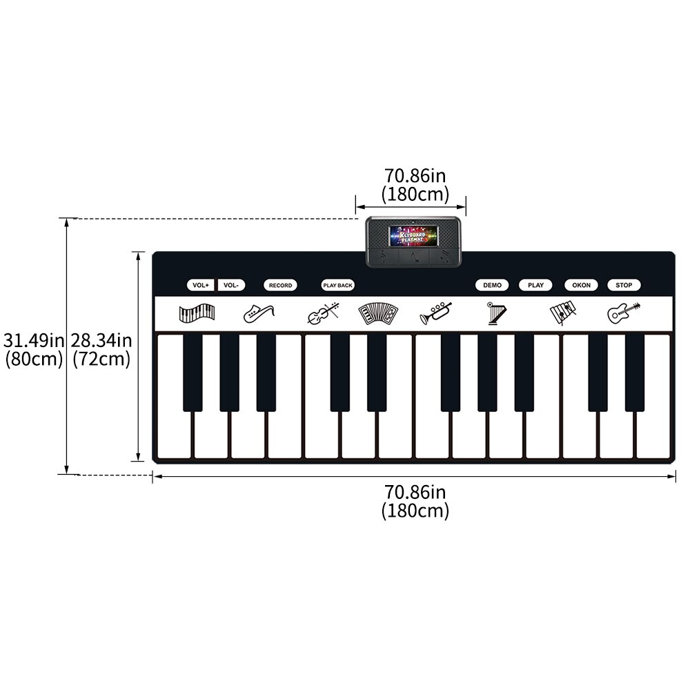 180x72cm Del Bambino Giocattoli Musicali Pianoforte Tastiera Zerbino Dello Strumento di Musica Gioco Carpet Multifunzione Giocattoli Educativi per il Capretto regali