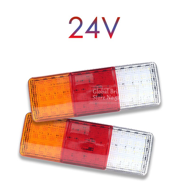 Pair Waterproof 24V 75 LED Taillights Car Truck RV Van Bus Rear Tail Trailer Lights Signal Indicator Brake Stop Reverse Lamps