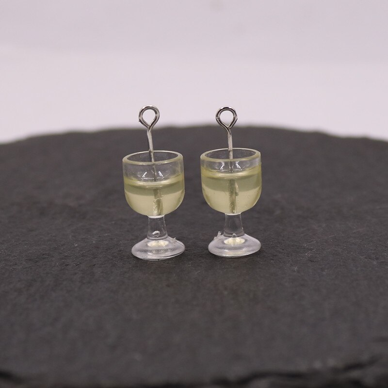 neue 10 stücke Wein Glas Charms Anhänger für DIY dekoration halskette ohrring schlüssel kette Schmuck, Der wein glas marker: Yellow