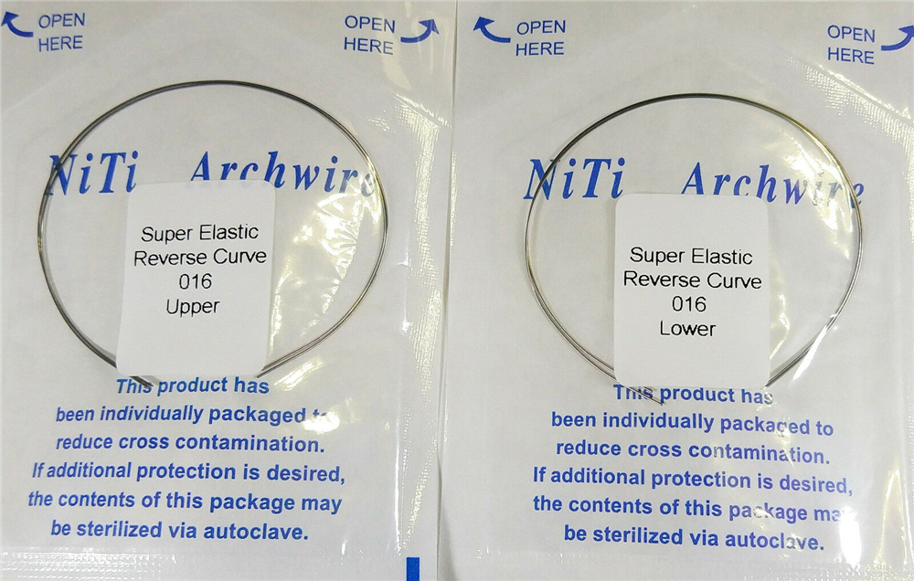 10Pack(20 Stuks) tandheelkundige Orthodontische Arch Reverse Curve Draad Ronde Niti Draden Super Elastische Retainer Brace Bovenste Onderste