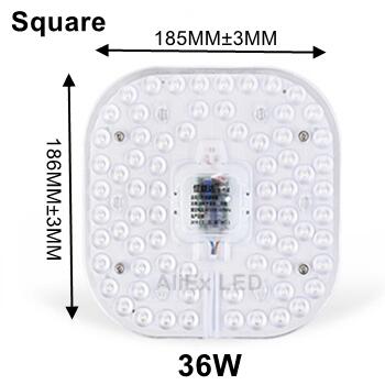 36W 24W 18W 12W Led Ring Panel Cirkel Licht SMD2835 Led Ronde Plafond Boord Cirkelvormige lamp Board AC220V 230V 240V Led Licht: Square 36W 220V / Cold White Updated
