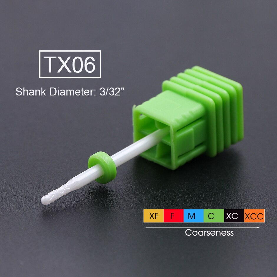 1pcs Small Round Remover Cutter for Manicure Dead Skin Nail Drill Ceramic Clean Bits Burr Pedicure Electric Nail File CHTX01-14: TX06