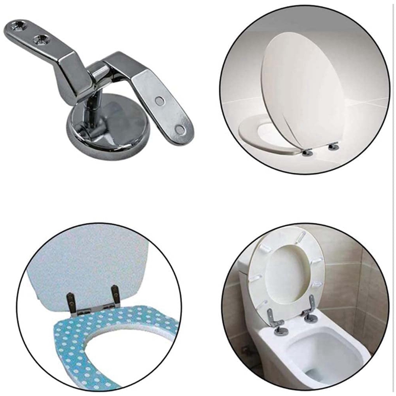 Adjustable Toilet Seat Bolt-Left And Right Hinges Kit-Toilet Seat Hinges Zinc Alloy Replacement Hinges