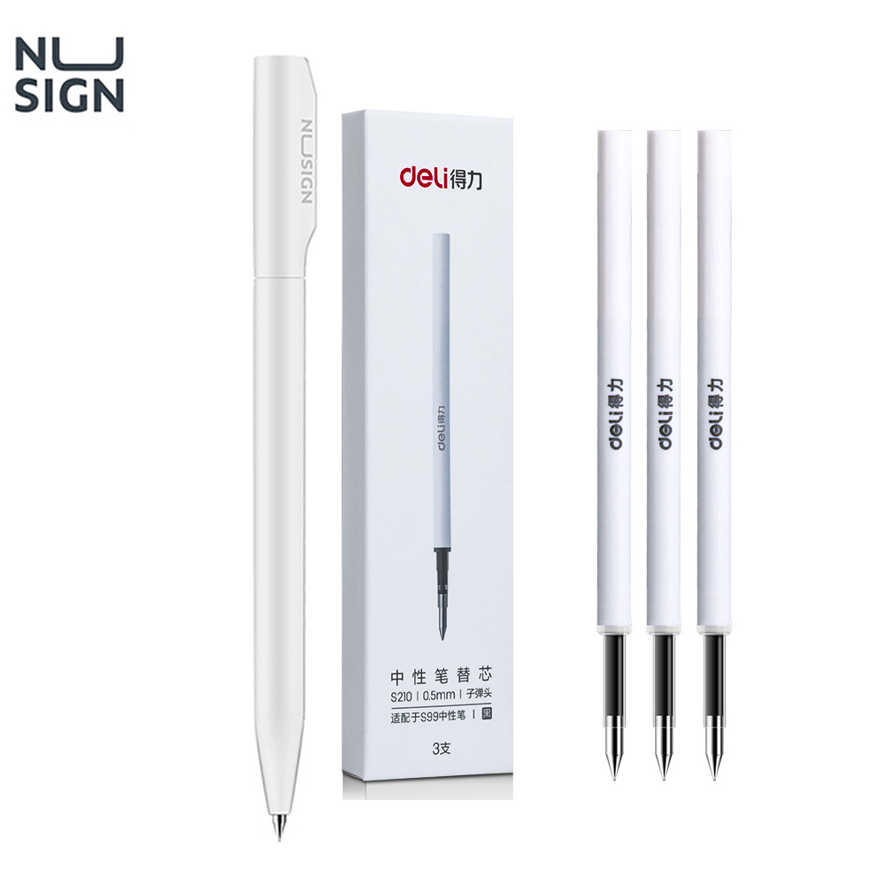 NUSIGN Gel Pen 0.5MM Refill for Xiaomi Sign Pens Colorful Neutral Pens Rotary Switch Smooth Writing Pen For Office Home School: Red