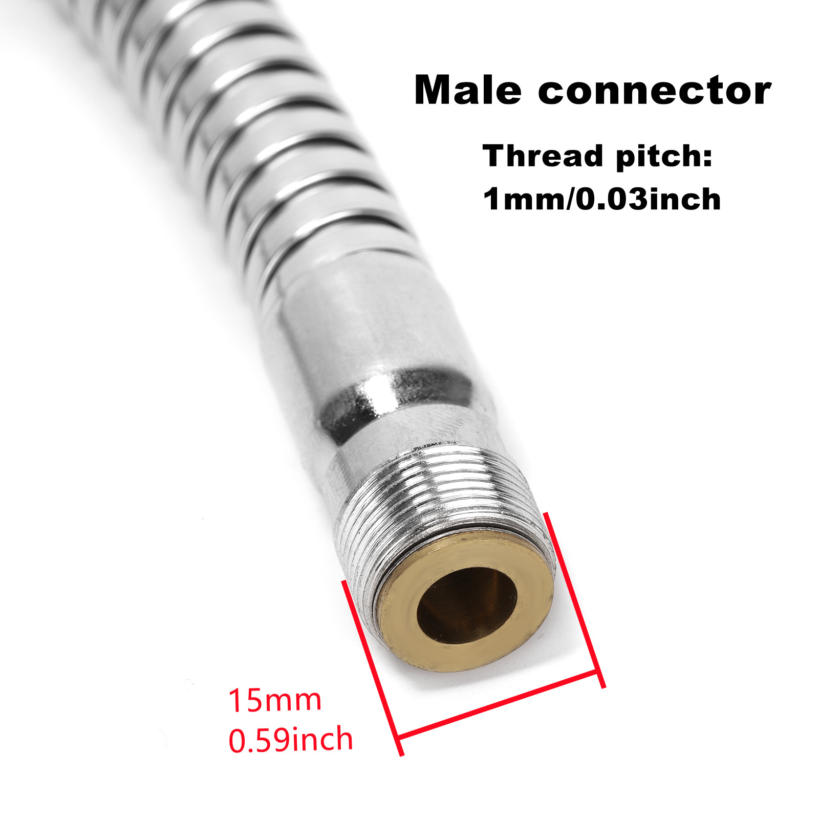 Küchenarmatur, herausziehbarer Schlauch, Edelstahl plattiert (M15 und G1/2), 78 Zoll, Ersatz, kompatibel mit Grohe, Ladylux, EuroPlus, Alira