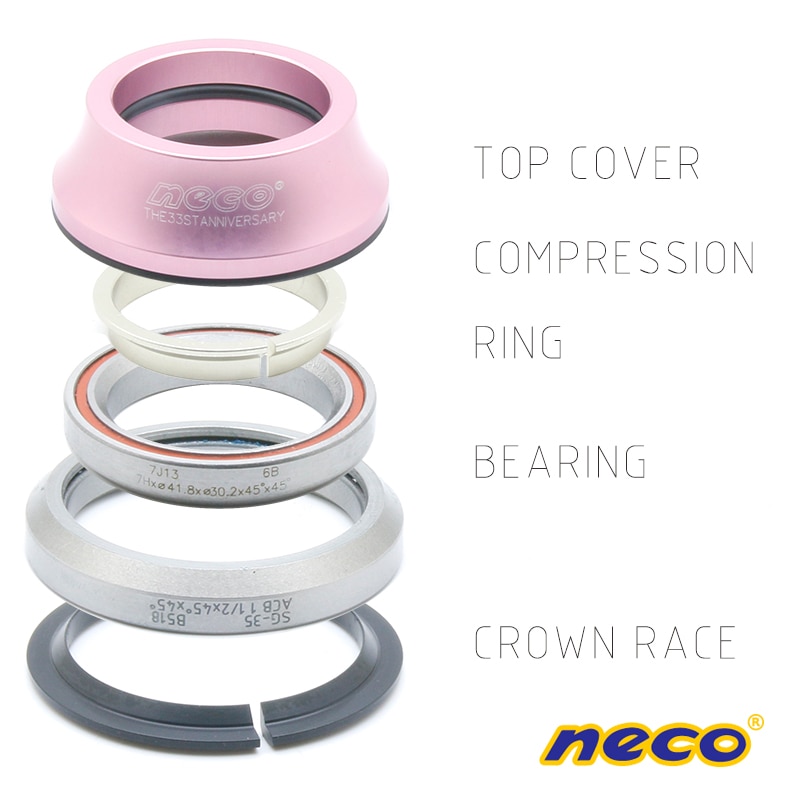 Neco lagerhodesett 41 mm 41.8mm 44 46.8 46.9 51.8 55 56mm til landeveissykkel headset kopp mtb sykkel sykkelgaffel rett konisk