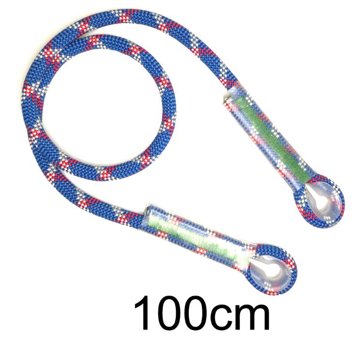 Cuerda de escalada en roca al aire libre, cuerda precosida de ojo a ojo, resistente al calor, enganche de fricción: blue 100cm