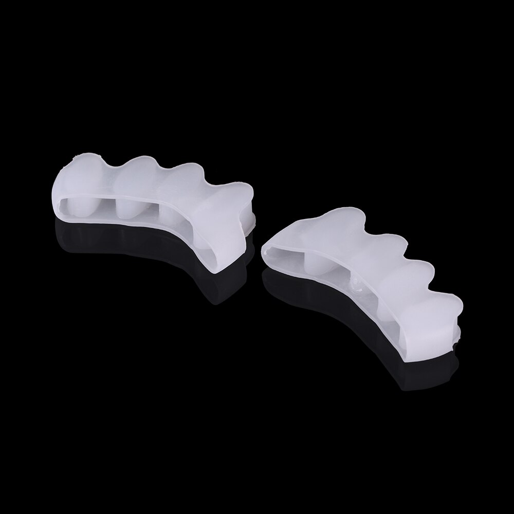 1 Pair Silicone Toe Separator Divider Bunion Hallux Valgus Protector 4 Holes Spreader Thumb Valgus Guard Feet Care Tool