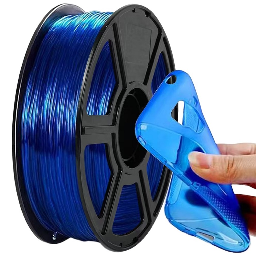 Filamento flessibile TPU 1,75 mm 200 g Filamento traslucido TPU Materiale di stampa 3D Filamento che si illumina al buio Filamento arcobaleno Blu