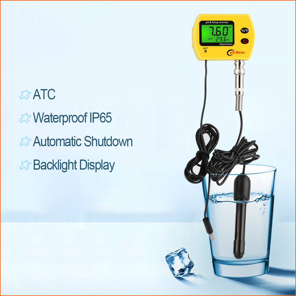 RZ PH Meter Tester Digital Durable Acidimeter Tool Temp Water Monitor For Aquarium Swim Pool Water PH-991With Backlight