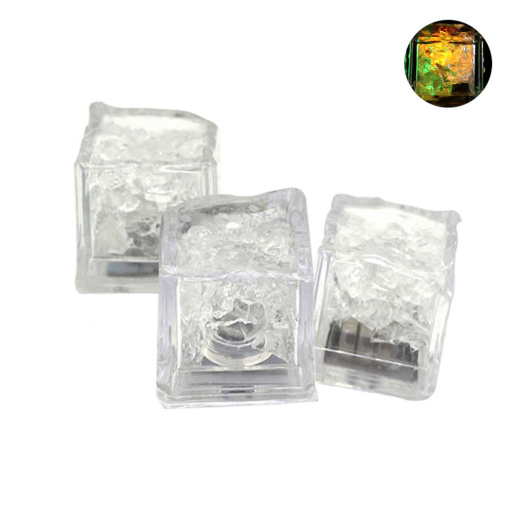 Luz LED para cubos de hielo, lámpara de noche luminosa para , Bar, boda, decoración de taza, 80%, 3 uds.: YELLOW