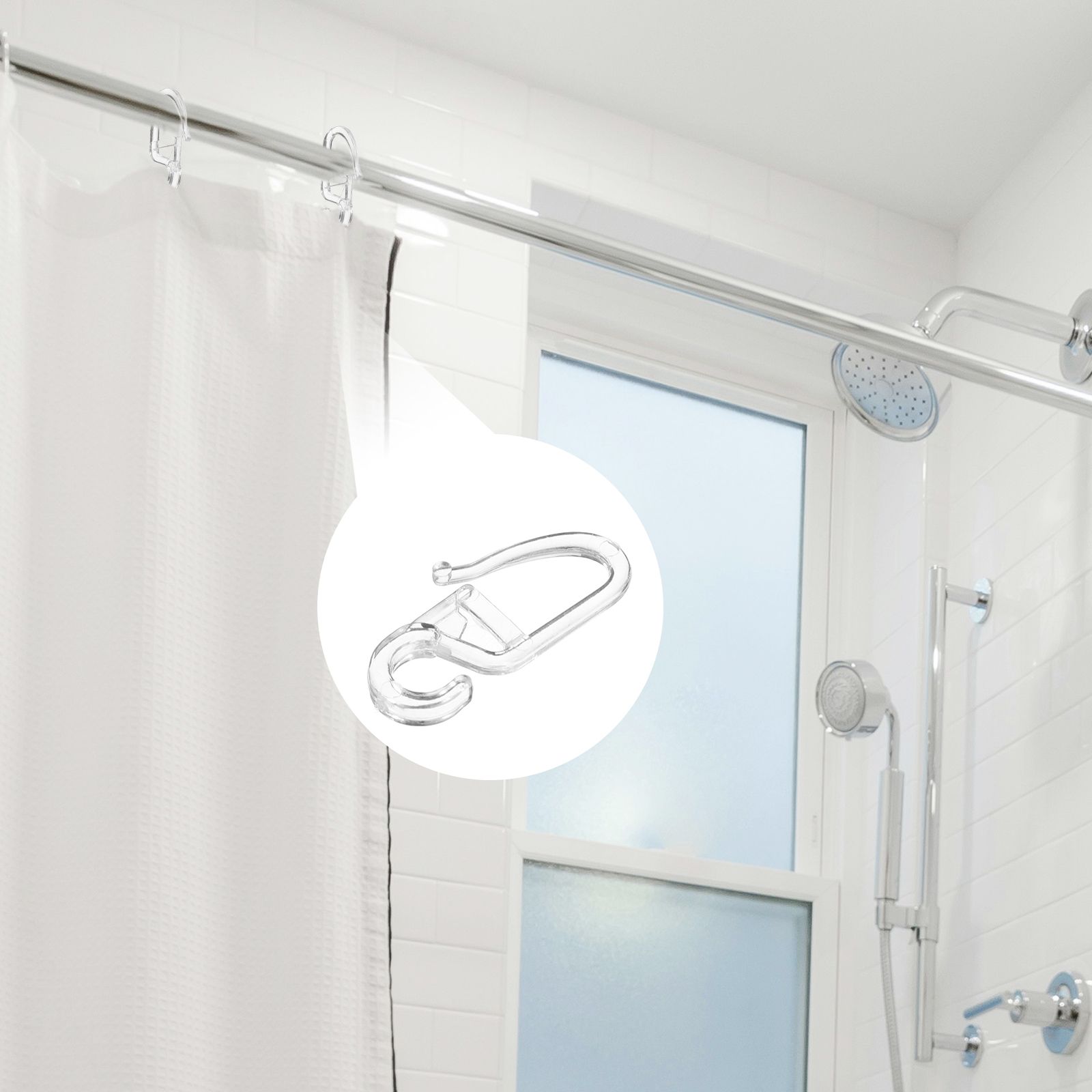 50 stk. gardinkroker for oppheng av gardiner, gardinstenger, høyfaste gardinhengere