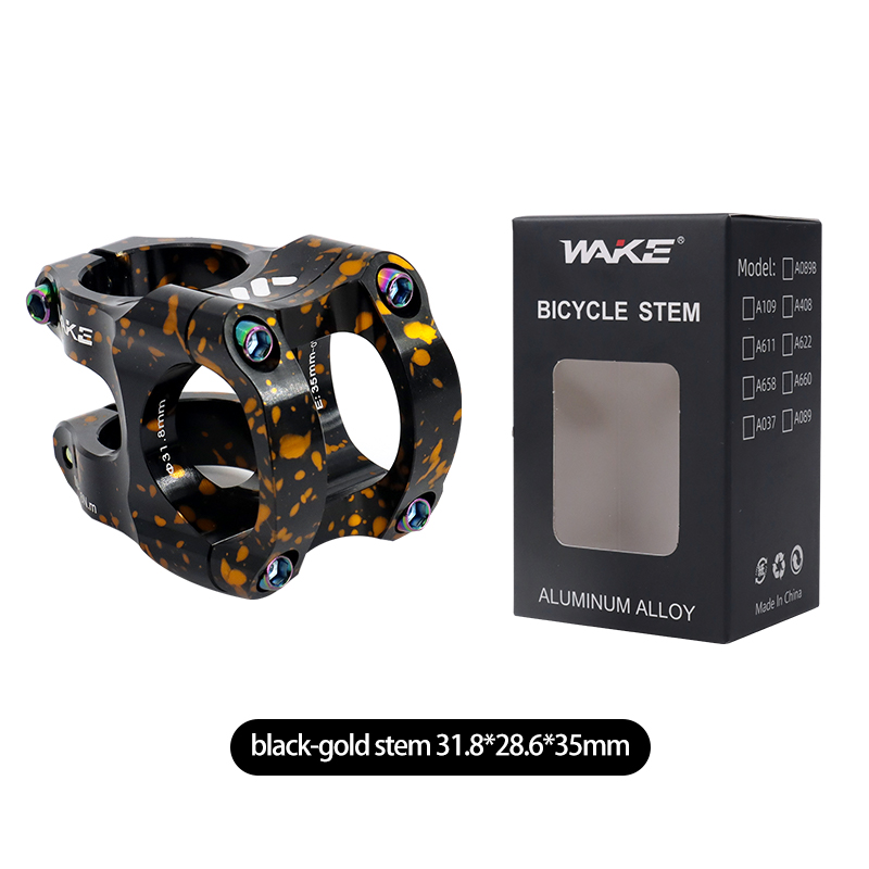 Wake Mtb Power Stem bicicleta de carretera puente de bicicleta de montaña potencia corta 31,8mm 35mm mesa de manillar de carretera vástago ajustable Riser ciclismo: YELLOW
