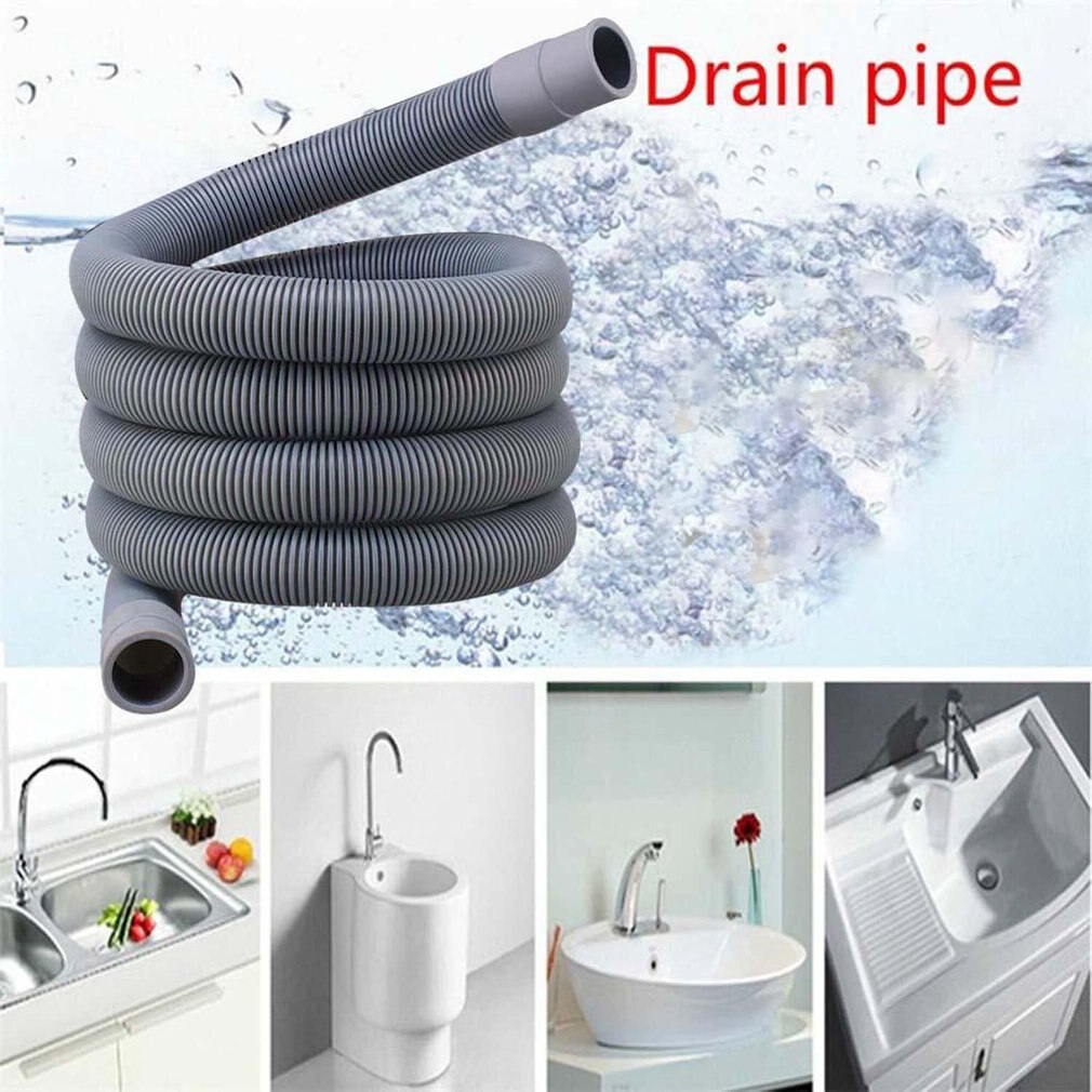Universal Washing Machine Dishwasher Drain Waste Hose Discharge Hose Extension Pipe Fits Up To 32-42mm Drain Outlets