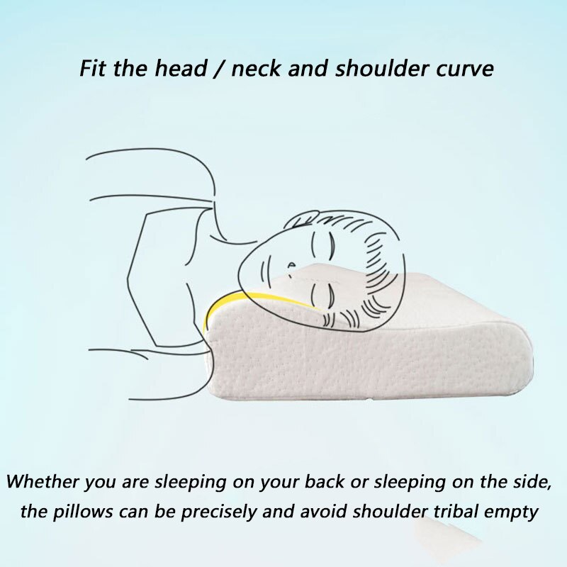 Sleeping Pillow Slow Rebound Memory Foam Pillows Ergonomic Curve Cervical Orthopedic Sleeping Neck Head Pillow 50x30x10xcm