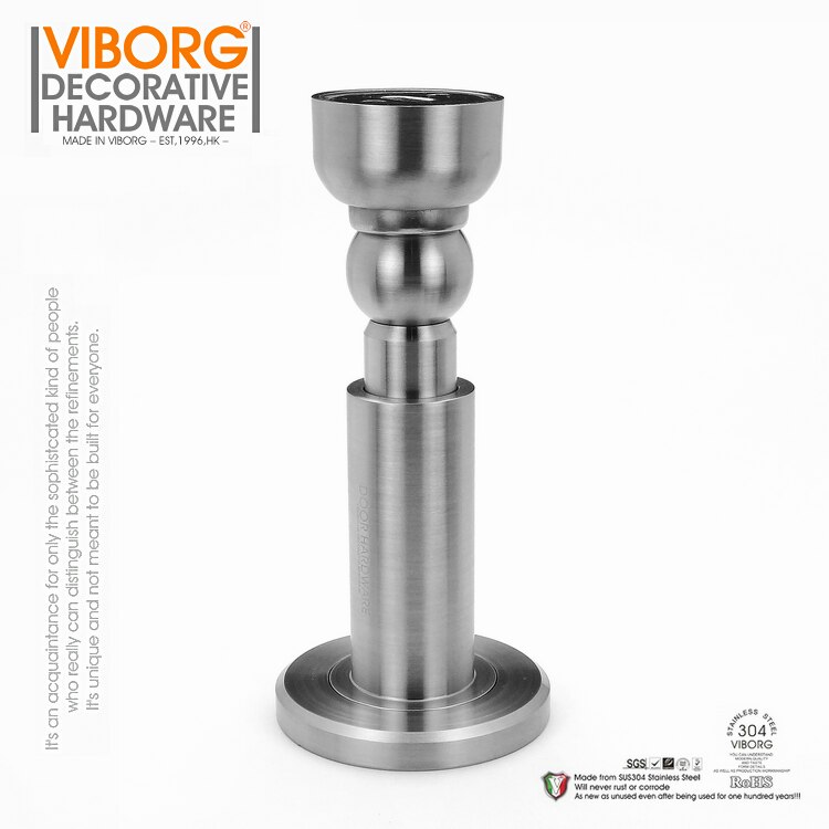 VIBORG Deluxe 304 Stainless Steel Casting Heavy Duty Adjustable Wall mounted Magnetic Magnet Door Stopper Door Stop Doorstop