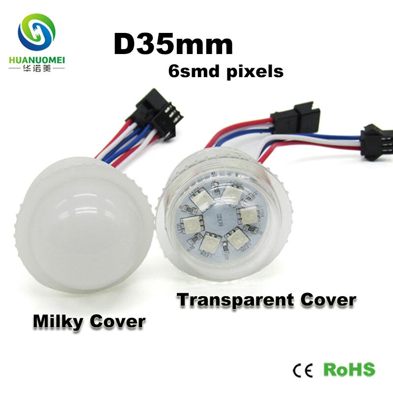 High Resolution LED Matrix Display Module 35mm 6LEDs UCS1903 Digital Bulb Lamp Full Color SMD5050 Addressable Pixel Light Source