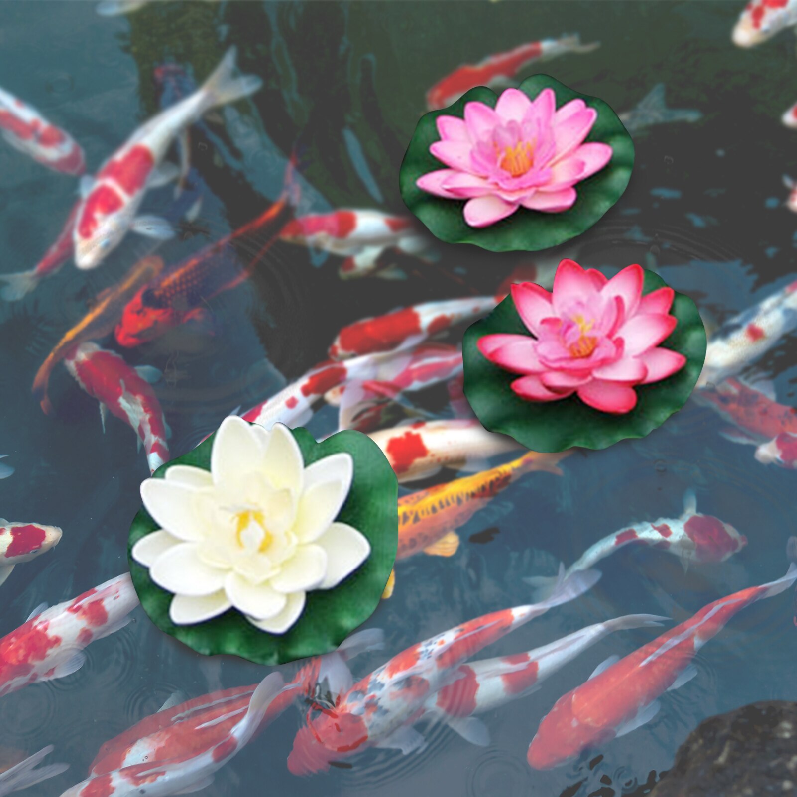 4 Inch Kunstmatige Drijvende Lotus Bloemen Water Vijvers Foam Lotusblad Nep Lelie Pad Drijvende Zwembad Thuis Vijver Decoratie Planten