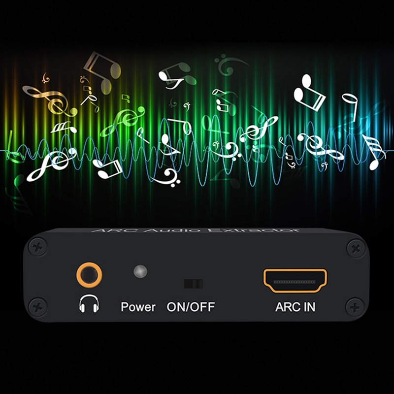 Aluminiumbåge hdmi-kompatibel ljudextraktor digital till analog ljudomvandlare aux spdif koaxial rca 3.5mm uttag