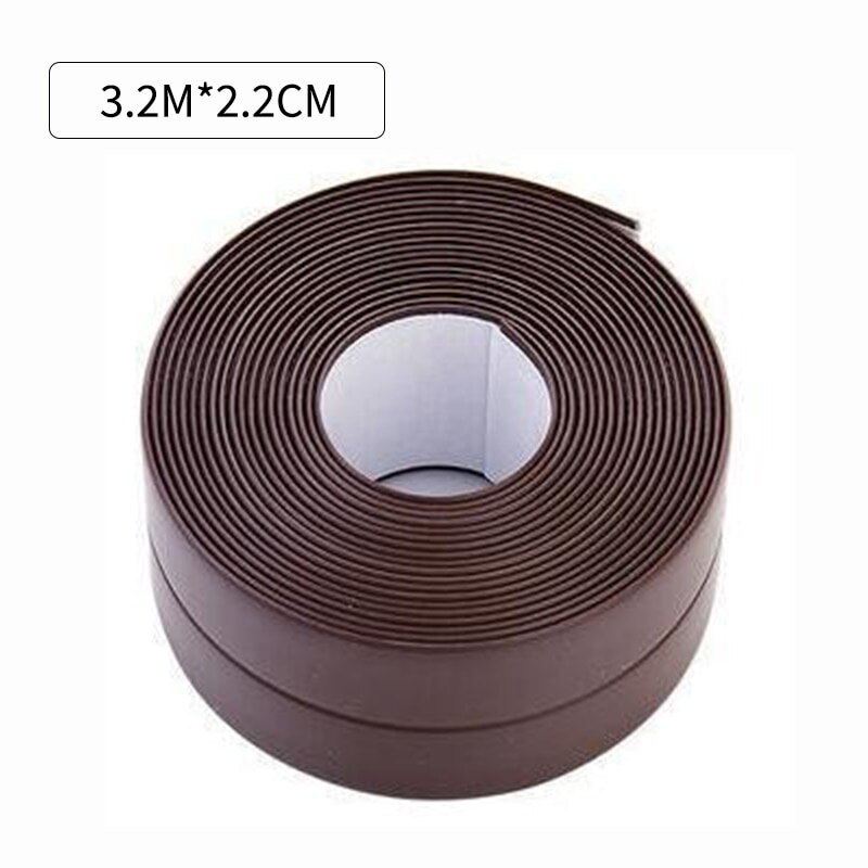 Bathroom Stickers Shower Sink Bath Sealing Strip Tape White PVC Self adhesive Waterproof Wall Sticker for Bathroom Kitchen: 2.2cm coffee