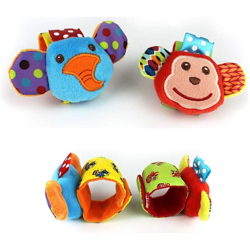 Baby Wrist Rattle Delicate Cute Kawaii Good Workmanship Skin-Friendly Fabric Baby Toy Cartoon Shapes Rattle Socks