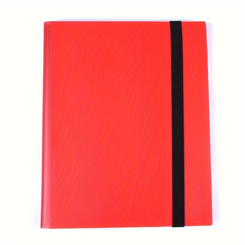 Trading card binder 4 pockets, 20 pages of 160 cards, side loading card book, football basketball card collector: Red