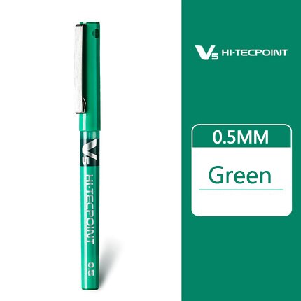 6/12 Uds piloto BX-V5 aguja completa recta bolígrafo líquido BX-V5 0,5mm gel bolígrafo multicolor de gran capacidad: Verde / 12pieces