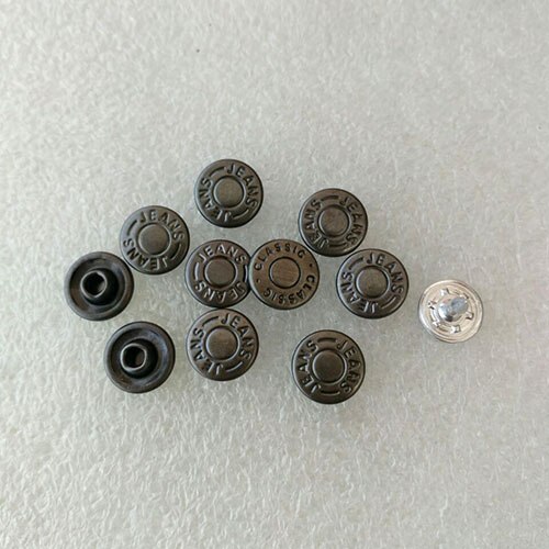 9.5mm 200sets brass garment jeans rivets with alum nail bronze /black nickle/nickle/red cooper color and 1set of tools: Black nickle