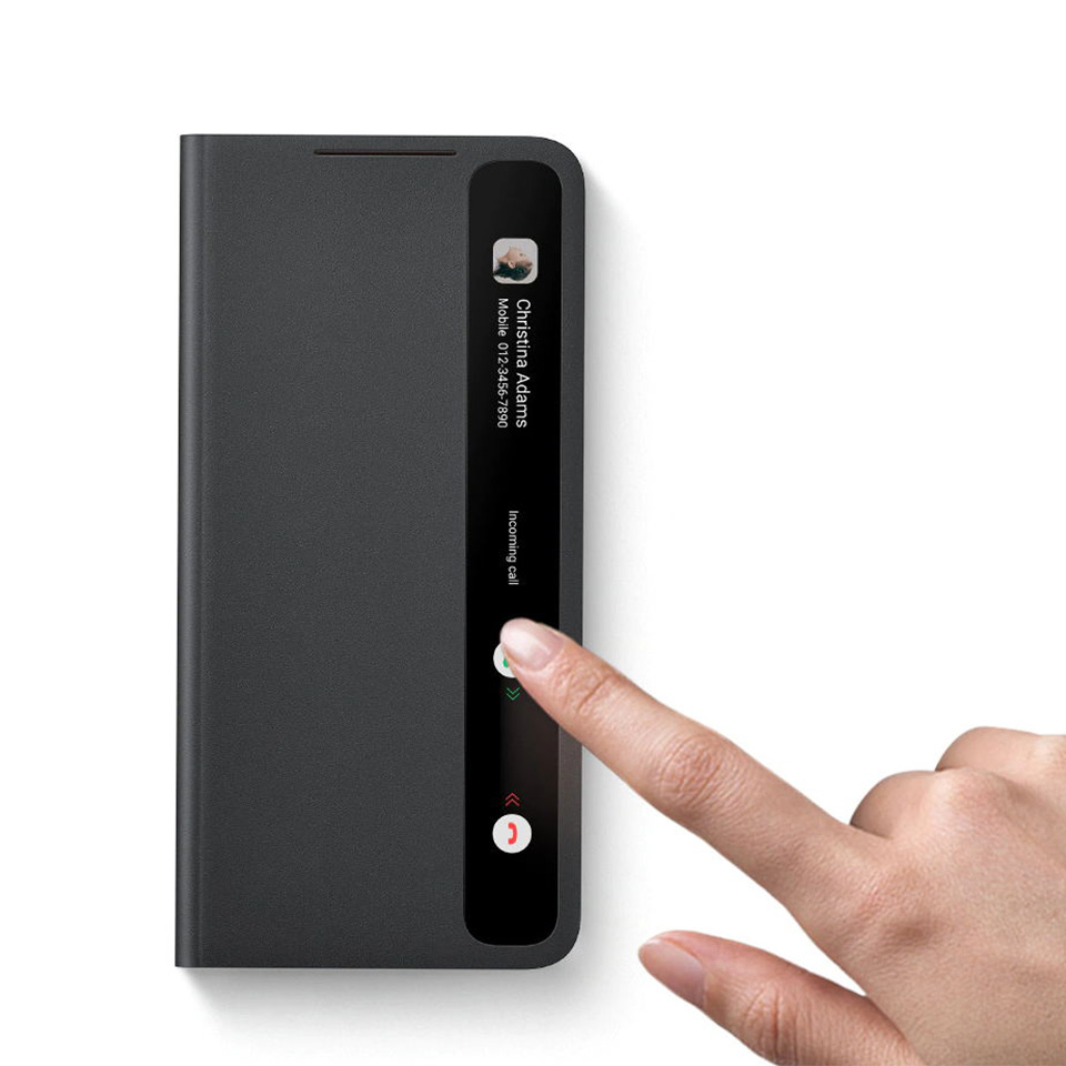 Funda de espejo Original para Samsung, funda de teléfono con vista clara para Galaxy S21 + S21Plus s-view, fundas inteligentes con tapa