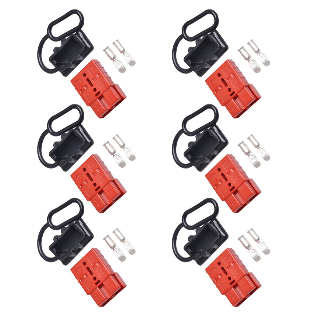 6pcs 6-Gauge 50A Battery Cable Quick-Connect/Disconnect Plug Kit Recovery ATV QUAD Winch Trailer 12-36V DC