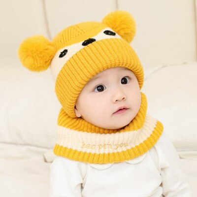 Kindermutsen, babymutsen, babymutsen voor mannen en vrouwen, gebreide mutsen, warme slabbetjes, tweedelige