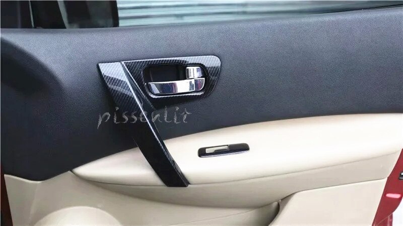 Auto Cover Stick Trim Abs Carbon Fiber Deur Binnenste Handvat Kom Armsteun Leuning Frame Lamp Panel Voor Nissan Qashqai J10 2007