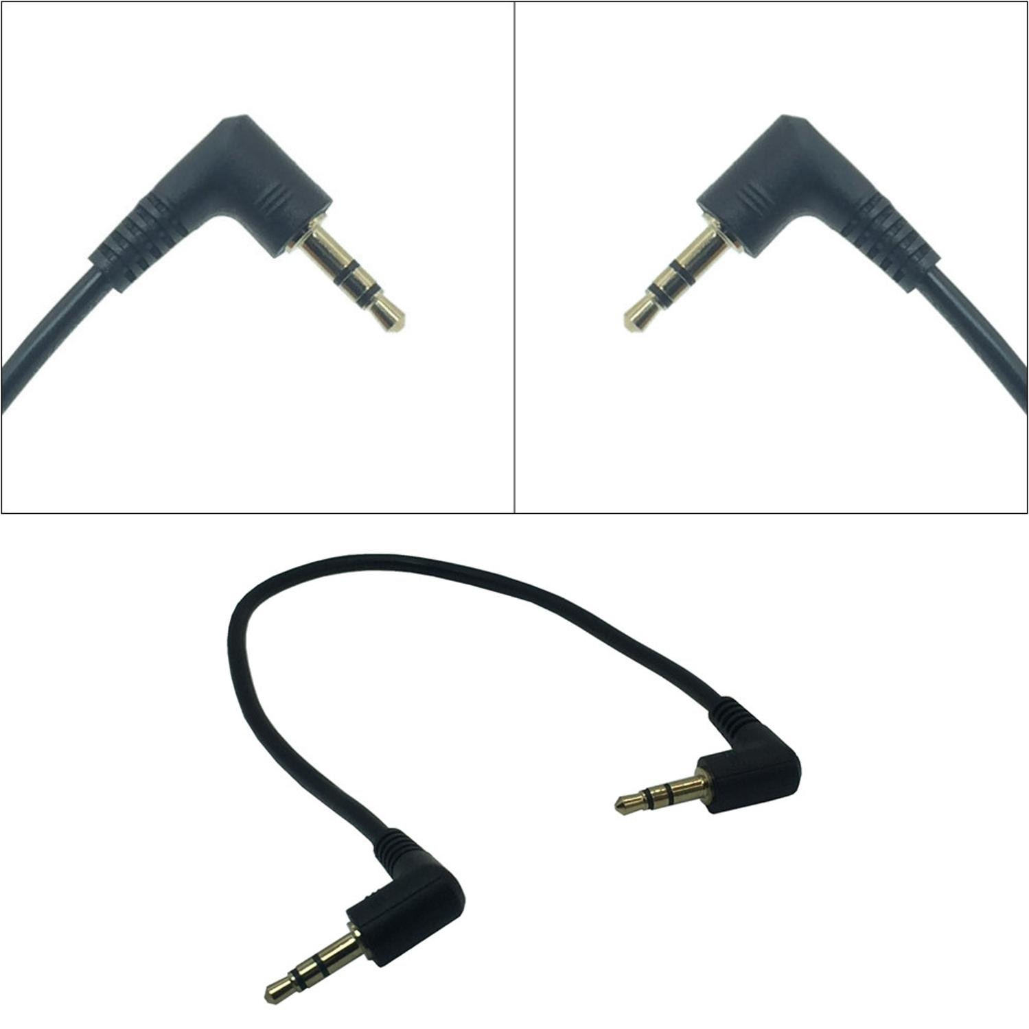 Dual Haakse AUX Kabel Jack 3.5mm Male naar Male Audio Cord 90 Graden 3 Pole