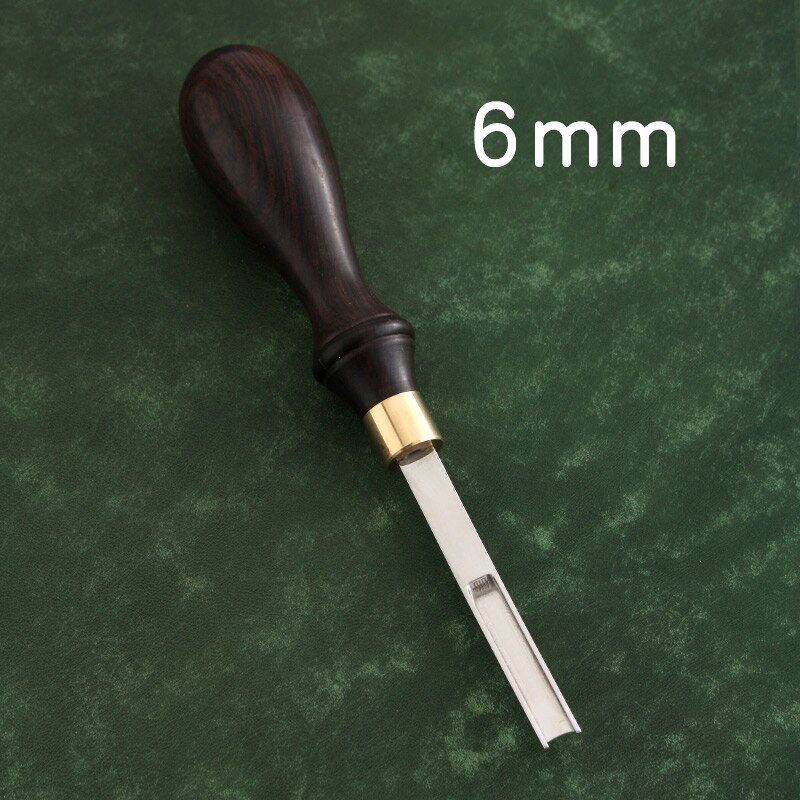 Herramientas para cortar Bordes de cuero, máquina de corte para ángulo curvo, pala redonda, 4-10mm de ancho: Black Sandalwood 6mm