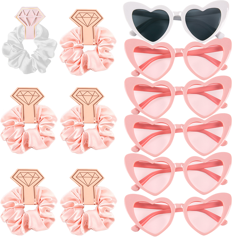 Dekoracja na wieczór panieński, panna młoda, różowy papierowy talerzyk, baner, okulary przeciwsłoneczne, akcesoria na wieczór panieński: Jasne