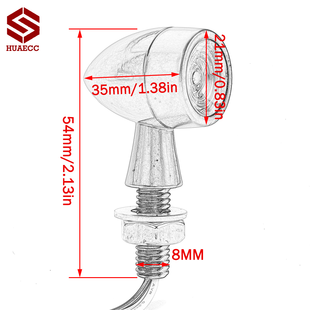 Luces traseras de señal de giro para motocicleta, luz LED de freno, luz trasera, indicador intermitente para ATV UTV Dirt Pit Bike, accesorios