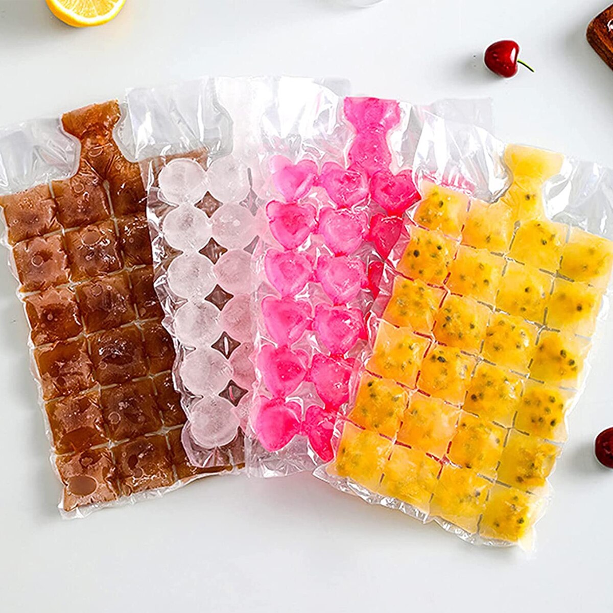 10 stücke Einweg Kunststoff Eis Tasche transparent Quadrat Herz-Förmigen Selbst-Abdichtung Gefrierfach Eis Würfel Schimmel Fach Sommer küche Utensilien