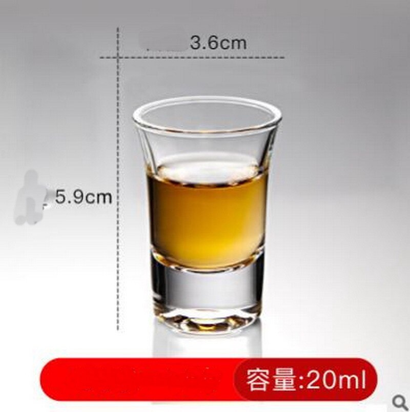 6 stk krystall kopp skudd glass kopp brennevin vin mini glass kopp glass fest drikker sjarmerende tykk liten kopp: 20ml 6 stk