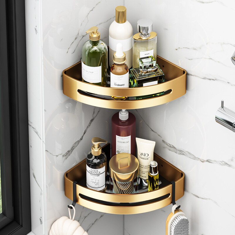 Luxe Badkamer Planken Driehoek Hoekplank Douche Storage Rack Holder Wandcloset Organizer Badkamer Accessoires