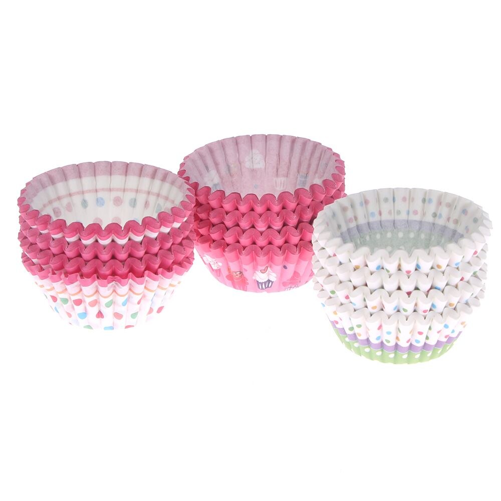 4 Stijlen 100 Stuks Cupcake Liner Bakken Cupcake Papieren Vormpjes Taartdoos Cup Eitaartjes Lade Cakevorm decoreren Gereedschappen