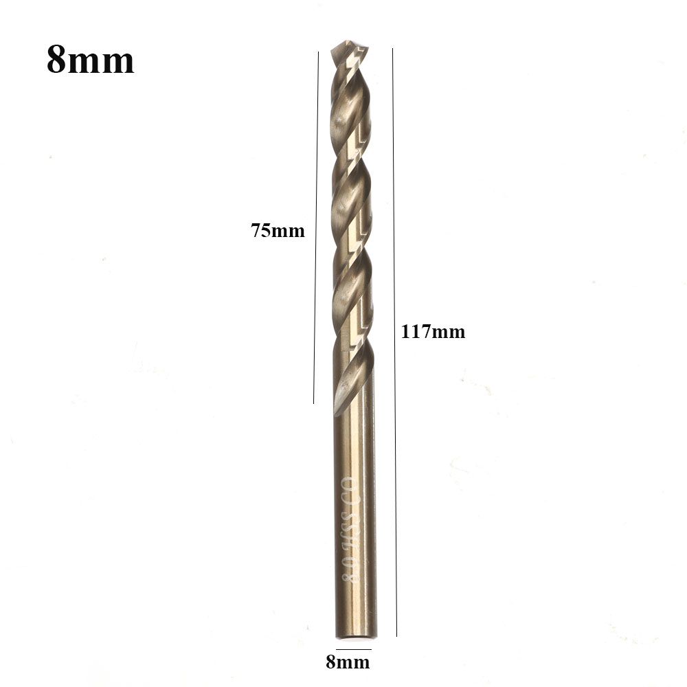 10-85Mm Cobalt Twist Boor Hss M35 Metalen Boor Voor Rvs Hout Metaal Boren Gat cutter Thuis Gereedschap: 8mm