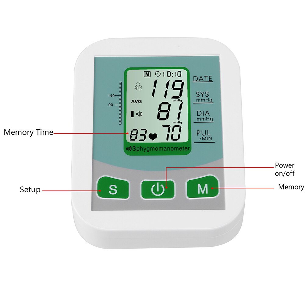 USB Digital Blood Pressure Monitor Sphygmomanometer Heart Rate Pulse Meter Measuring PR Upper Arm Pulse Household Meter