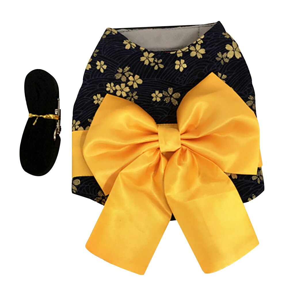 Daily Cat Harness Printed Pet Clothes With Traction Rope Party Kitten Outdoor Walking Japanese Style Soft Apparel Travel: D / L