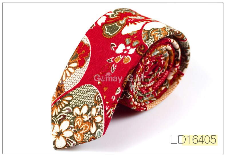 Märke bröllop bomull blommiga slipsar för män kostym smala herr slipsar gravatas slim corbatas vestidos hals slips cravat brudgums slips: Ld16405