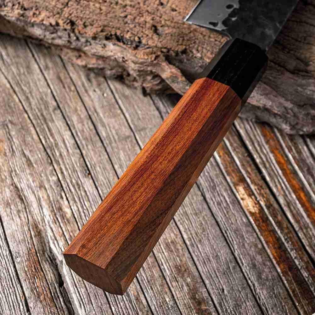 Japanische Kochmesser Griff Diy Küche Messer draussen Afrikanische Eco Einzelheiten Holz Messer Achteckige Freundliche Griff Zubehör I6a1