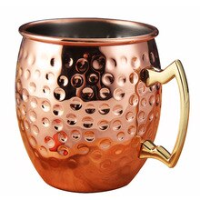 Tasse Becher Bier Glas 530ML Kupfer Überzogene Trinken Handgemachte Gehämmert