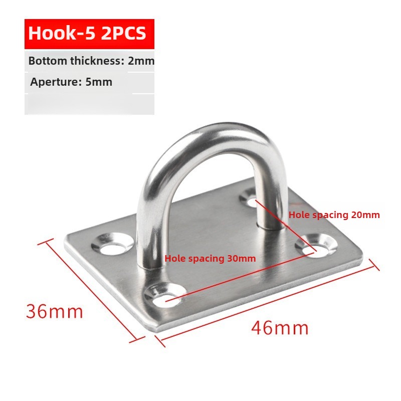 1/2/4pcsHook Eye Plate Heavy Oblong Duty Steel Stainless Pad Mount Wall U Boat Ceiling Hanger Ring Garage Hammock D Shape: XS / Orange