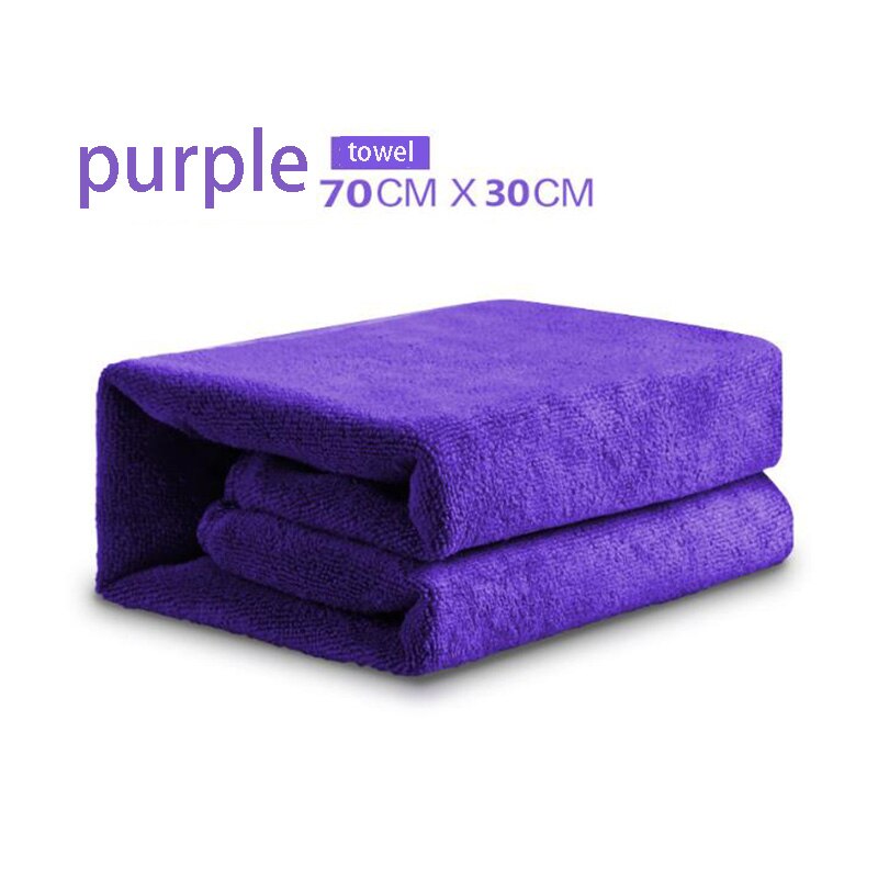 2pcs Microfibre Cleaning Auto Soft Cloth Washing Cloth Towel Duster 70*30cm hairdresser Car Home Cleaning Micro fiber Towels: purple(2pcs)