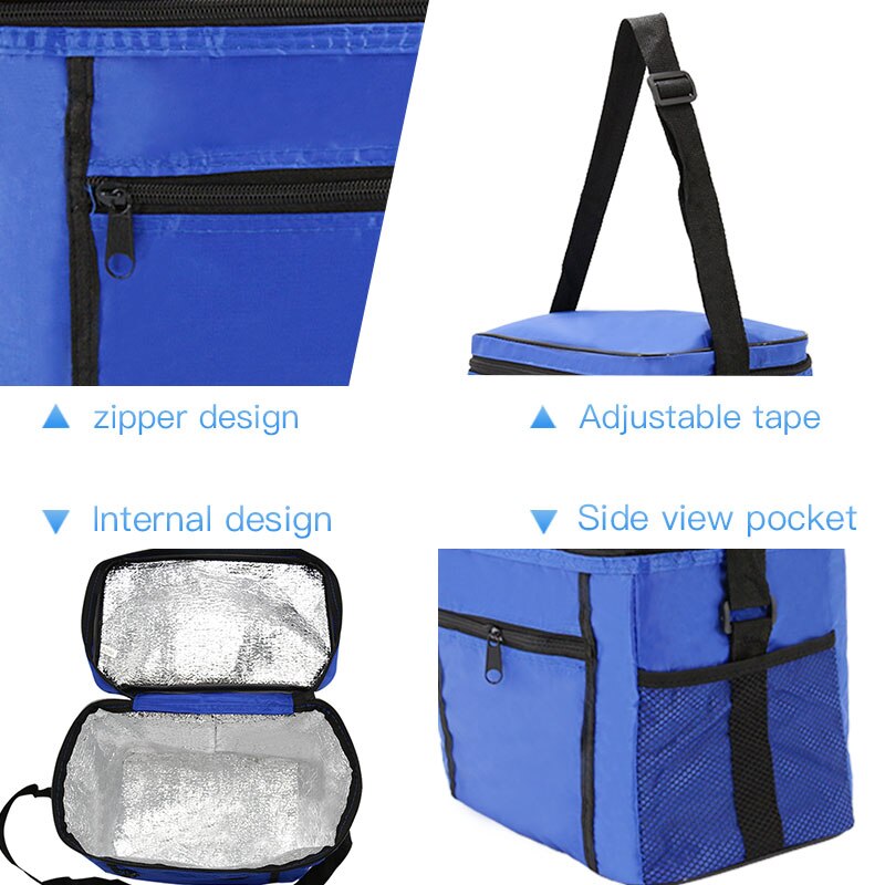 Large Folding Fresh Keeping Oxford Cooler Bag Waterproof Lunch Bag Steak Insulation Thermal Bag Ice Pack For package